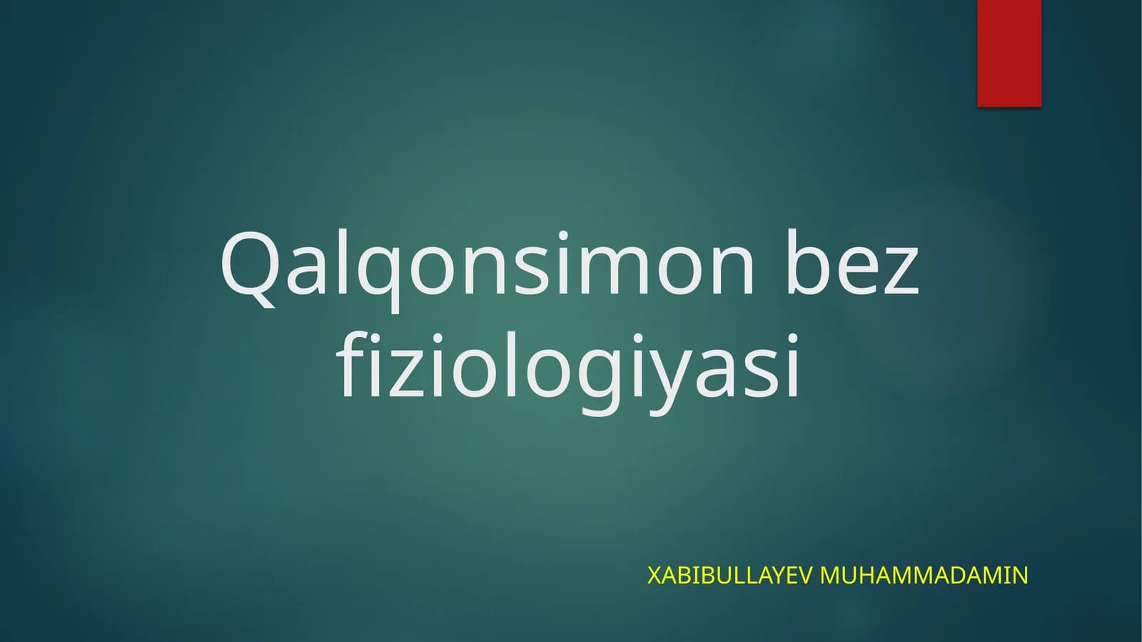 Qalqonsimon bez fiziologiyasi