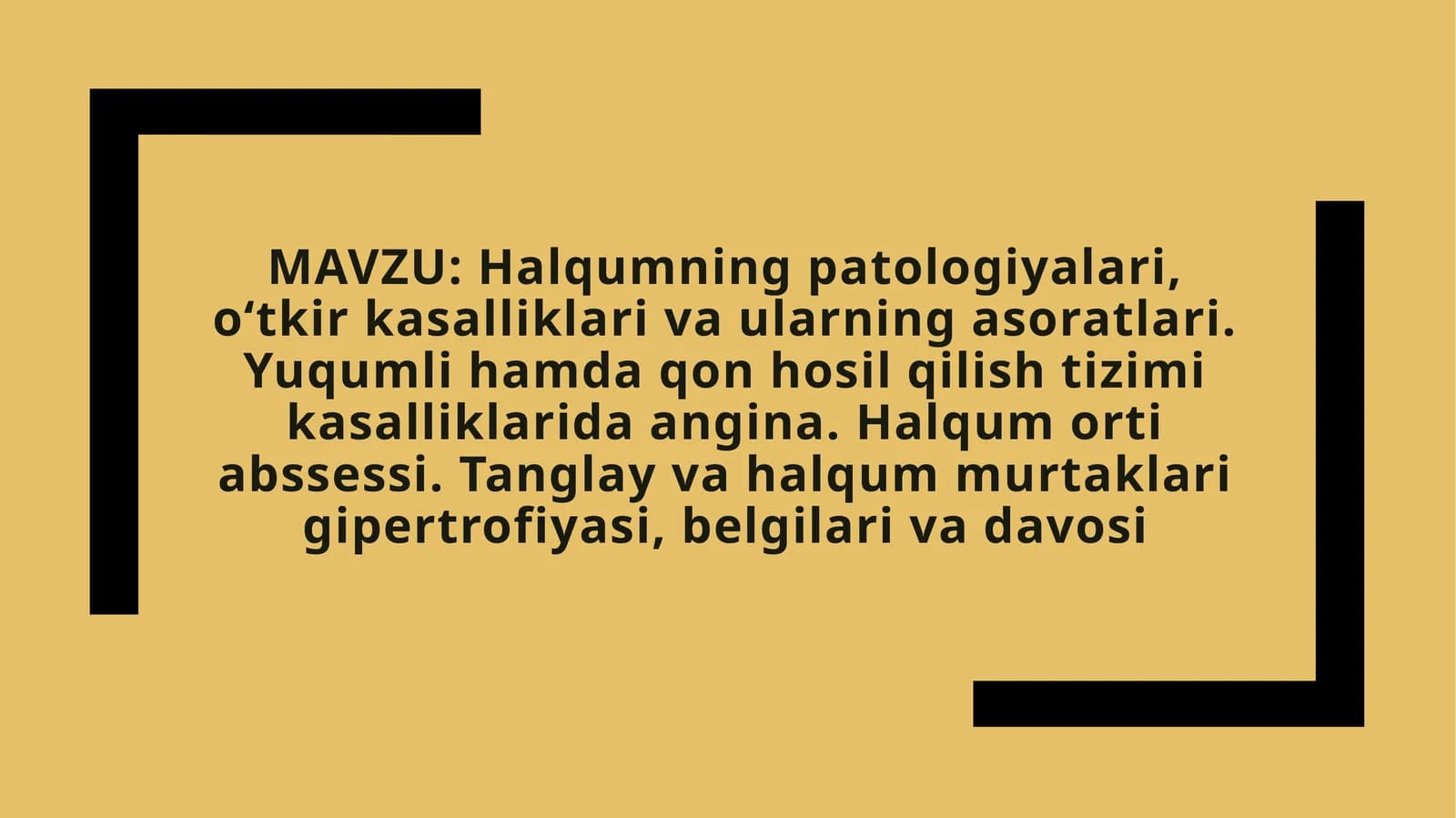 Halqumning patologiyalari