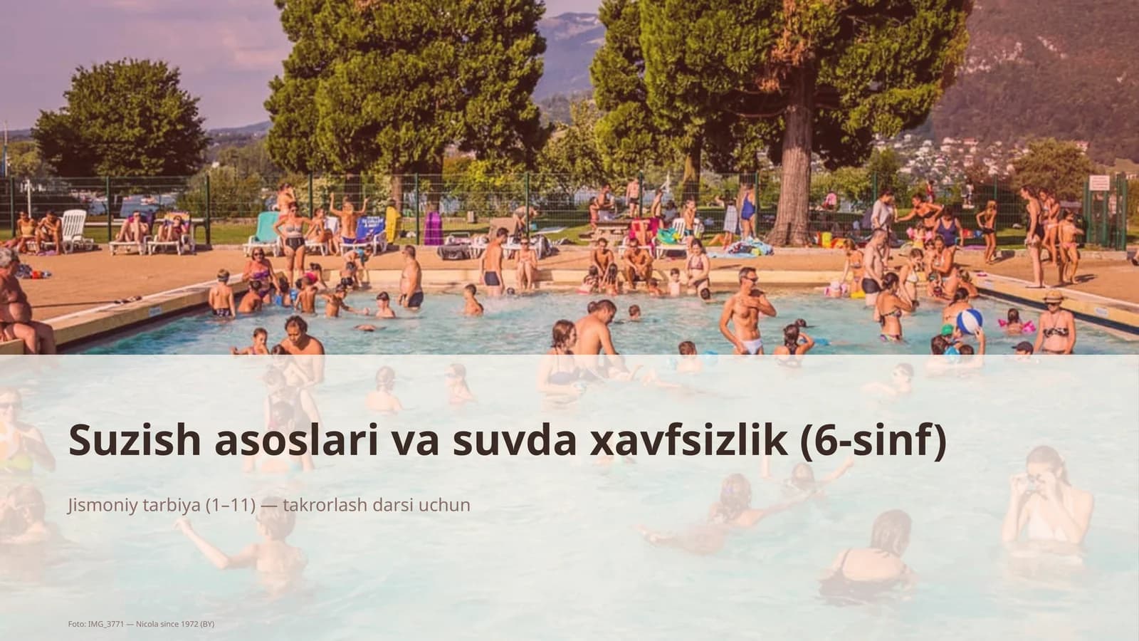 Suzish asoslari va suvda xavfsizlik (6-sinf)