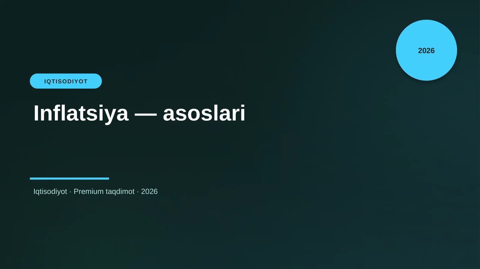 Inflatsiya — asoslari