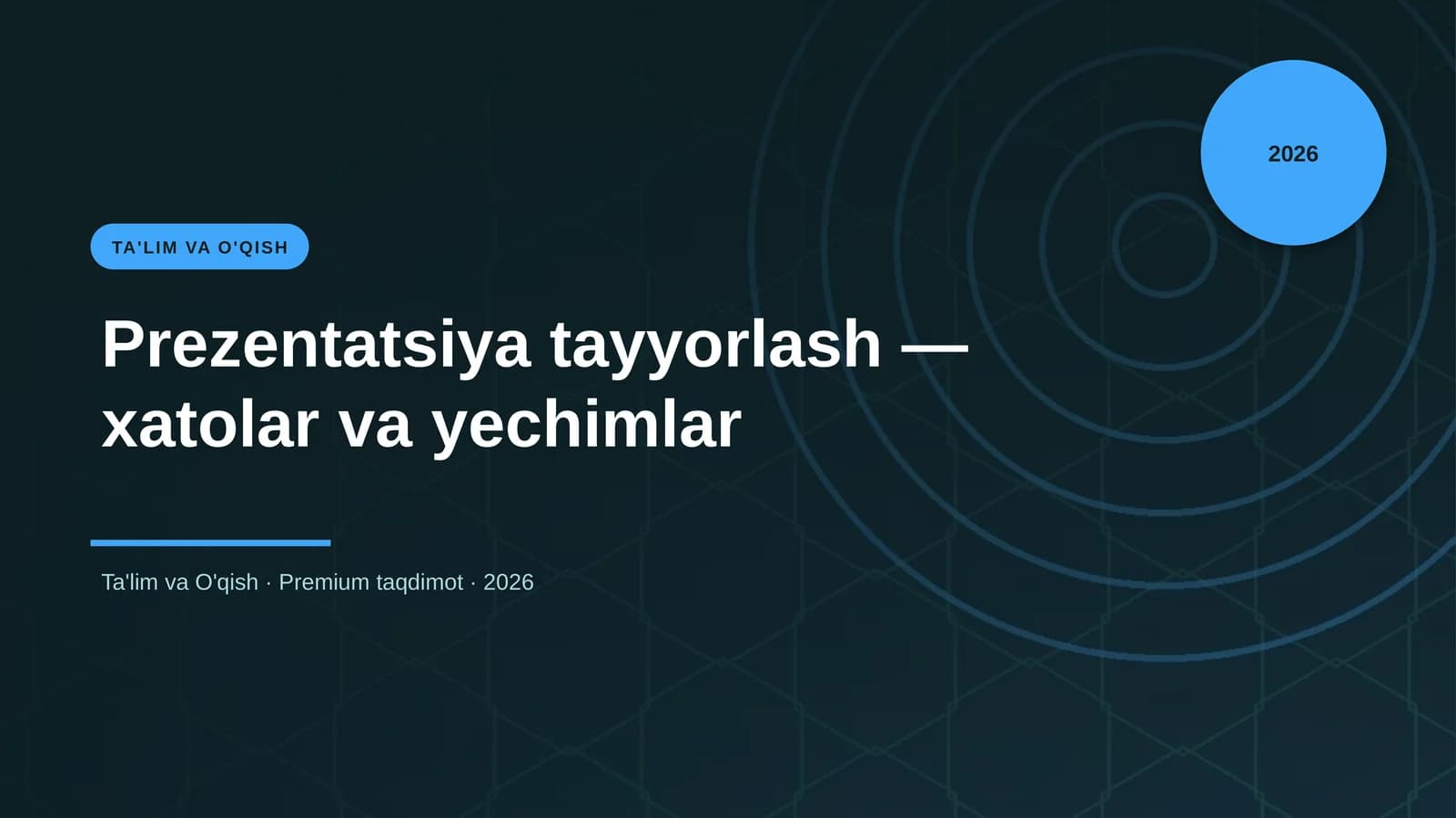 Prezentatsiya tayyorlash - xatolar va yechimlar