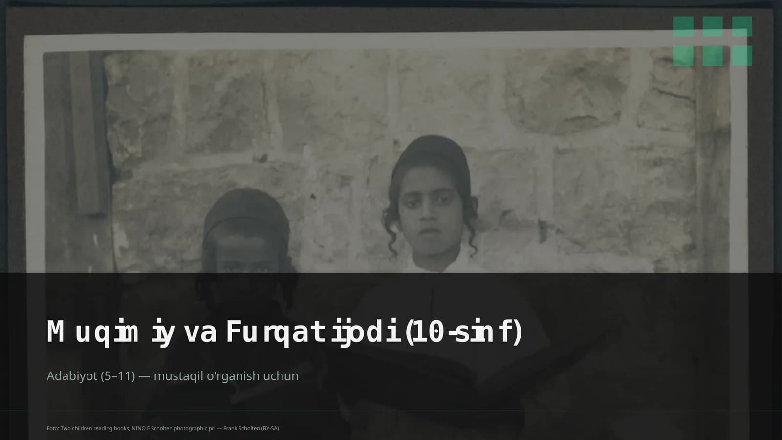 Muqimiy va Furqat ijodi (10-sinf)