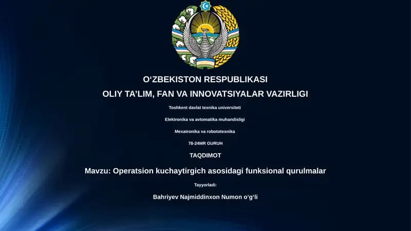Operatsion kuchaytirgich asosidagi funksional qurulmalar