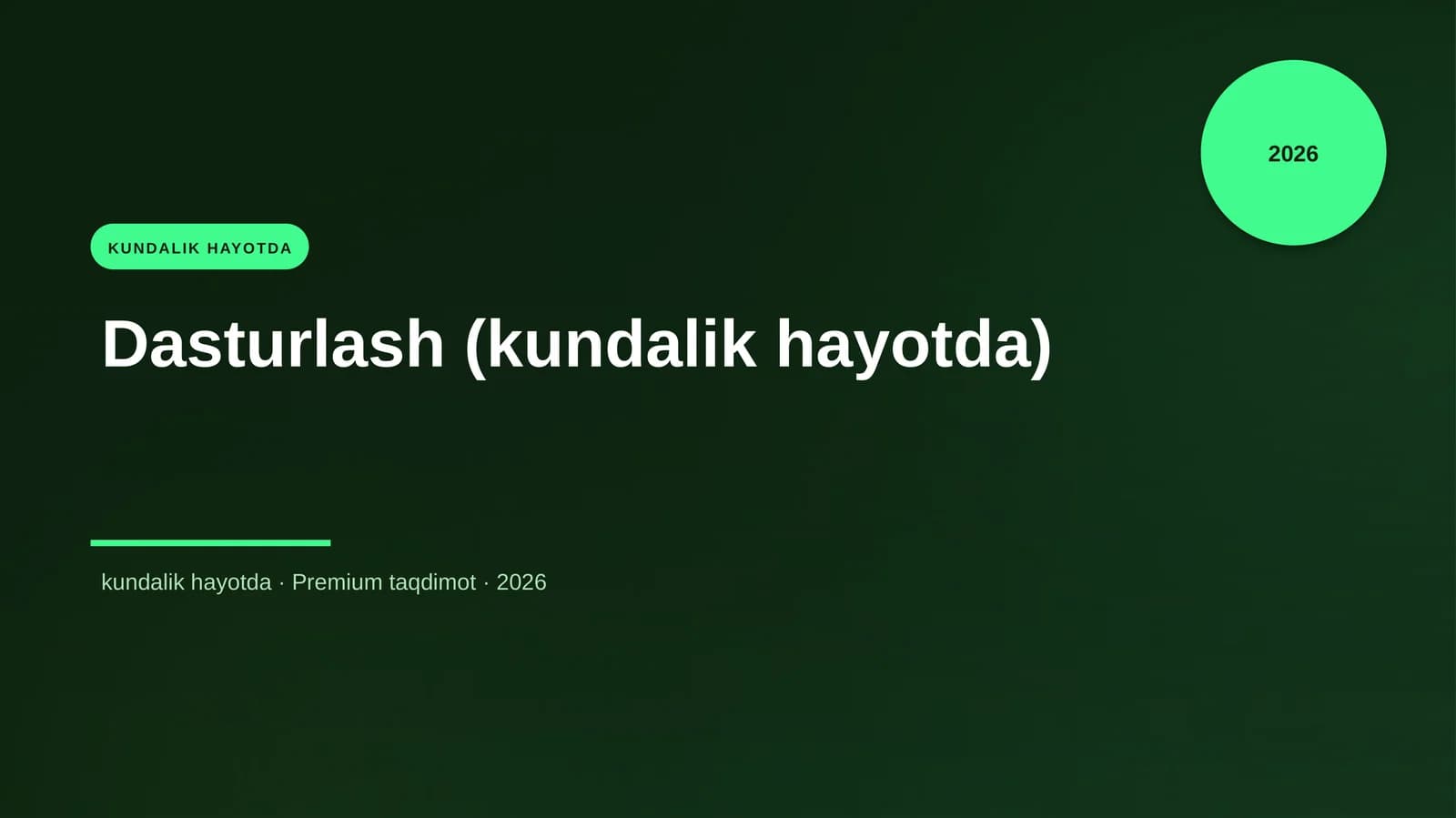 Dasturlash (kundalik hayotda)