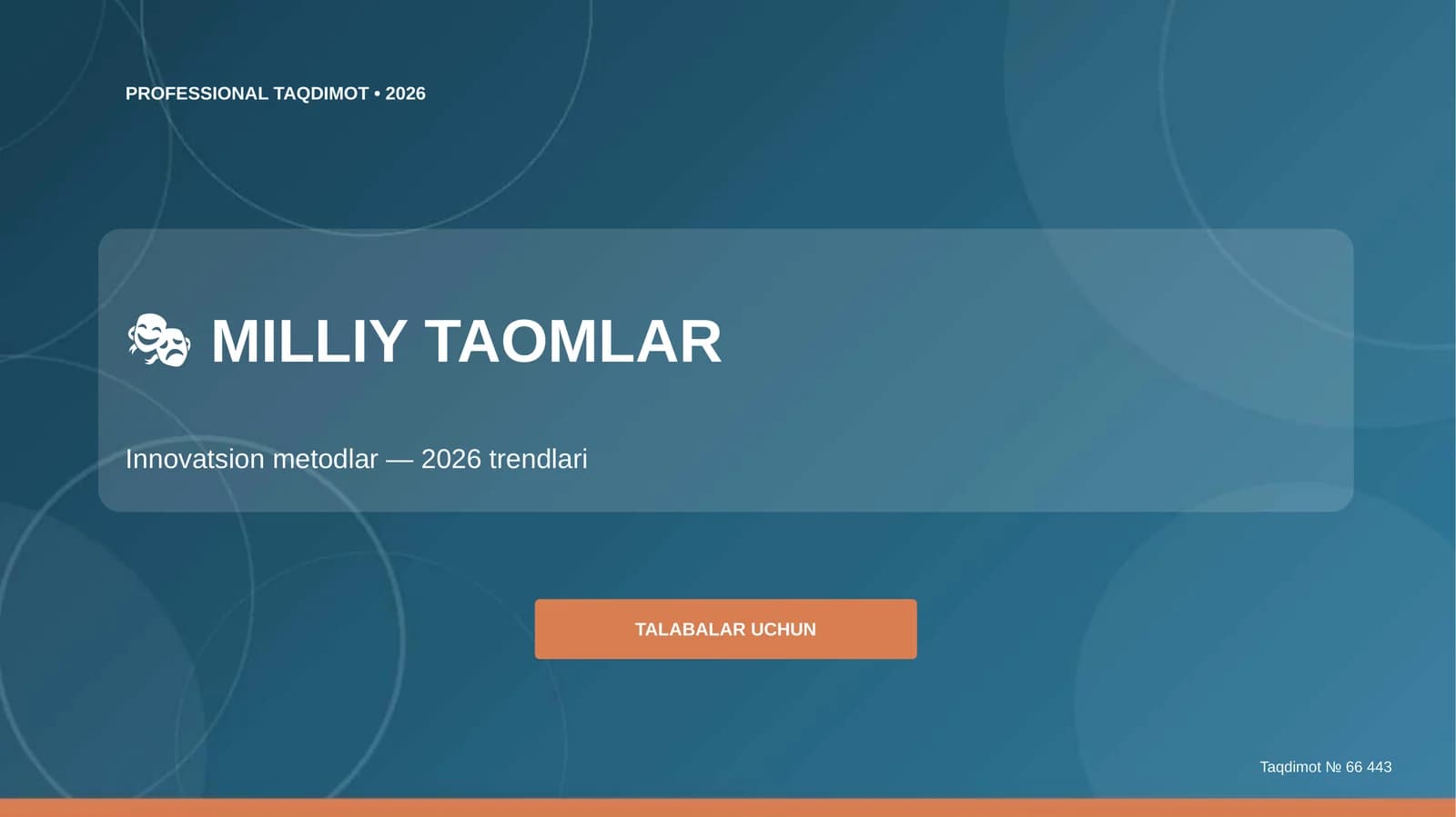 Milliy taomlar: innovatsion metodlar (2026 trendlari) [talabalar uchun]