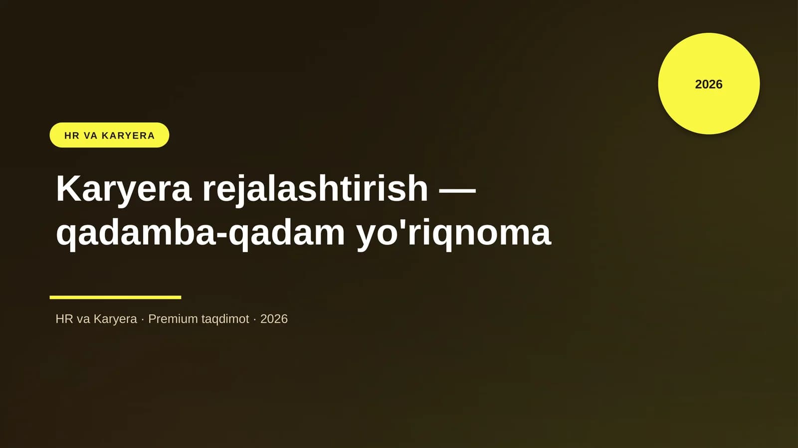 Karyera rejalashtirish — qadamba-qadam yo'riqnoma
