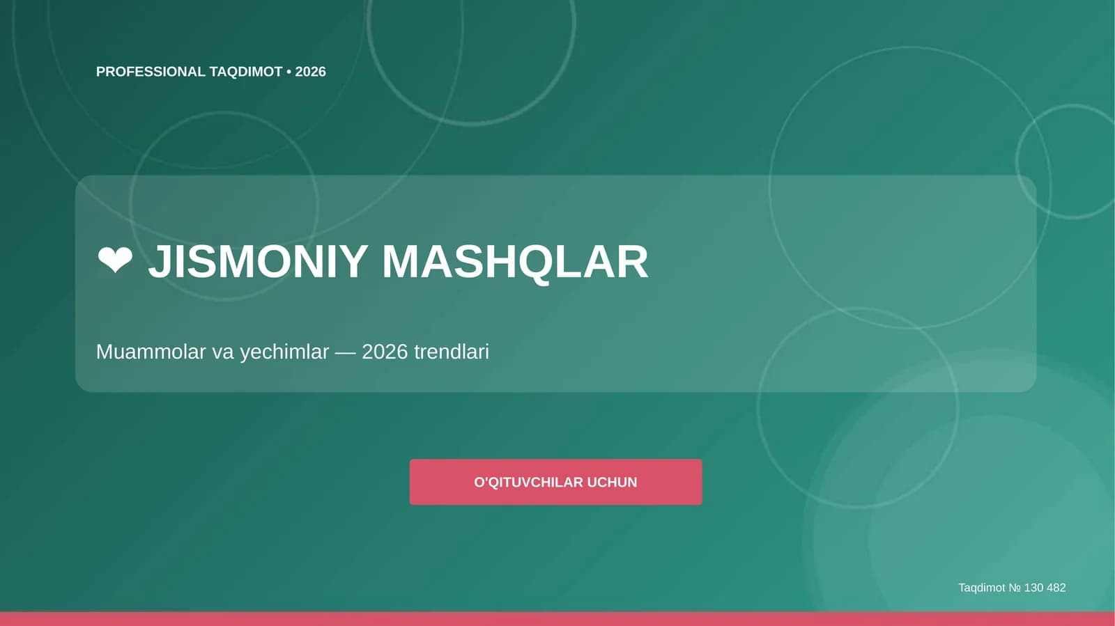 Jismoniy mashqlar: muammolar va yechimlar (2026 trendlari)