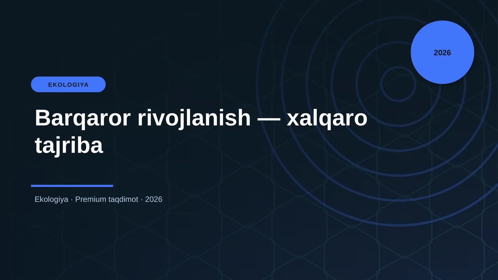 Barqaror rivojlanish — xalqaro tajriba
