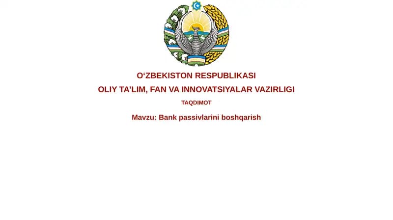 Bank passivlarini boshqarish