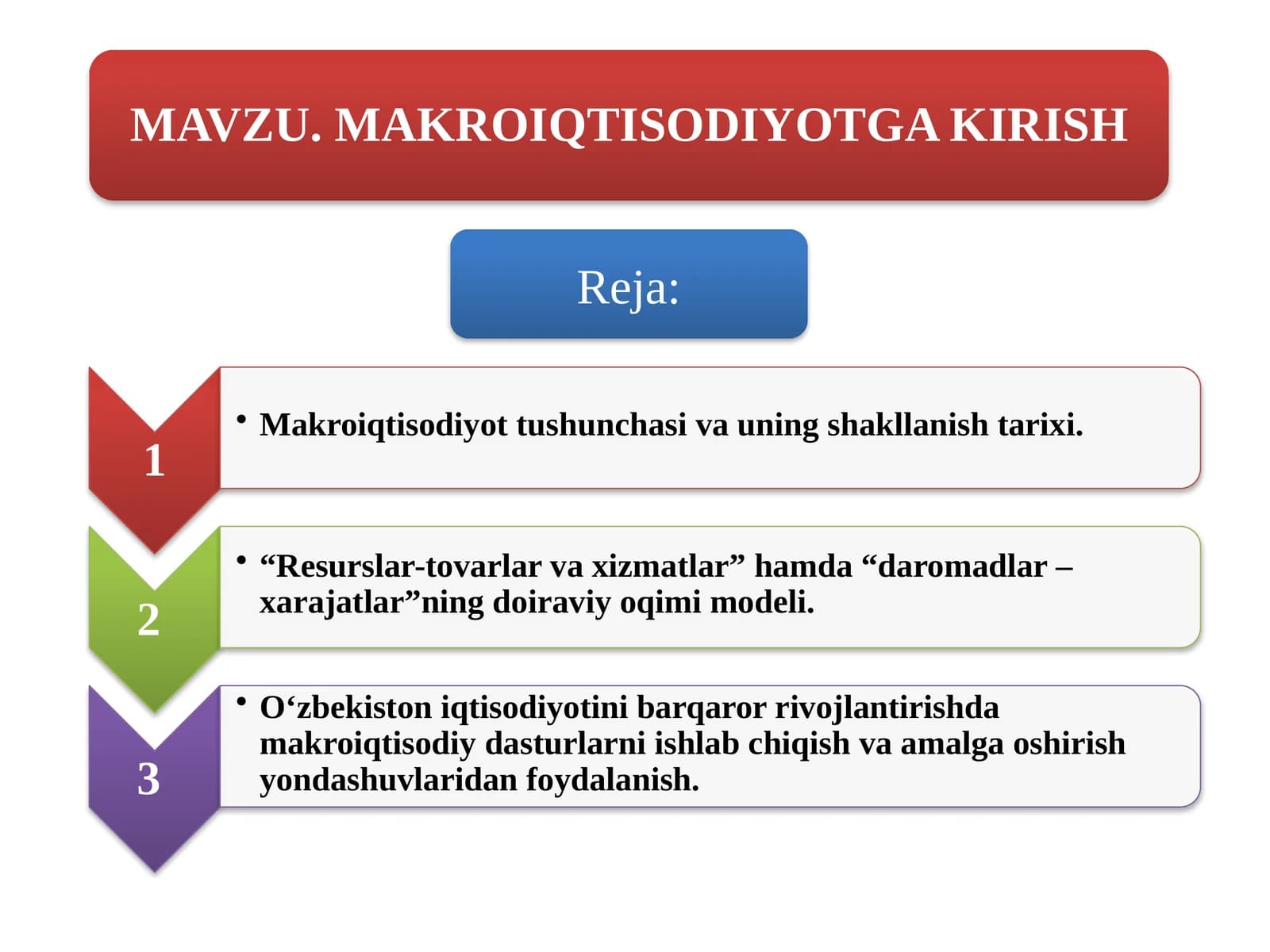 Iqtisodiyot  qamrov  darajasiga  qarab  quyidagi  turlarga  bo‘linadi