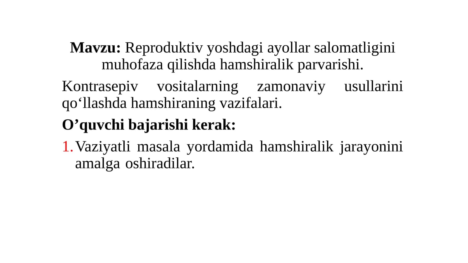 Kontratseptsiya usullarini qo‘llash
