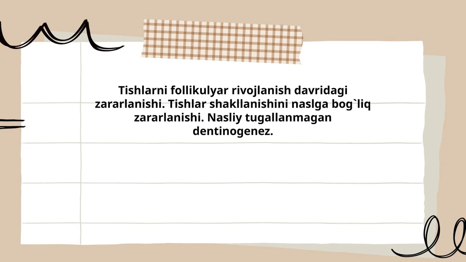 Zararlanishi Tishlar