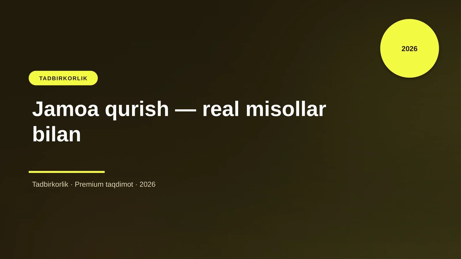 Jamoa qurish — real misollar bilan