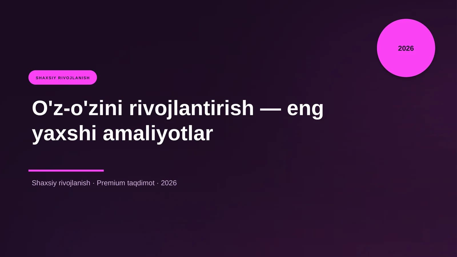 O'z-o'zini rivojlantirish