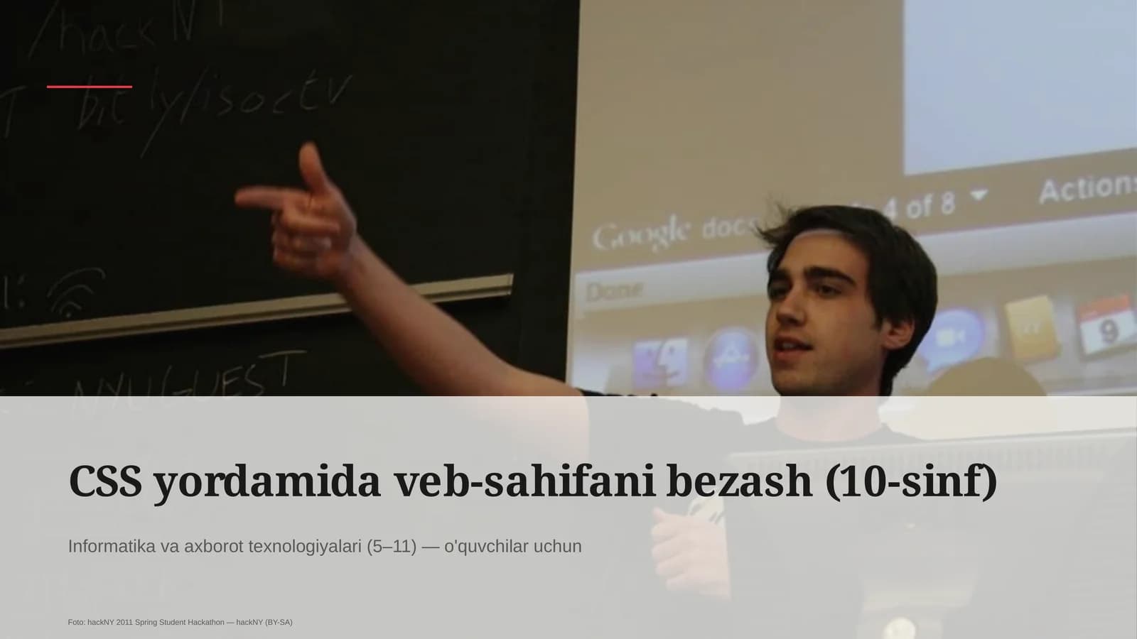 CSS yordamida veb-sahifani bezash (10-sinf)