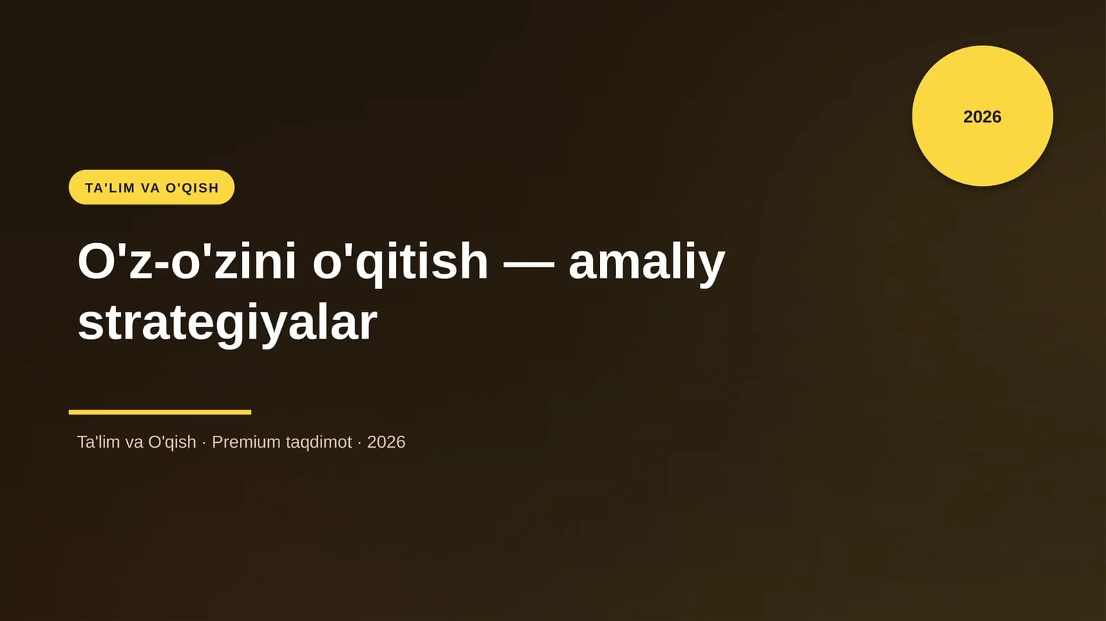 O'z-o'zini o'qitish — amaliy strategiyalar