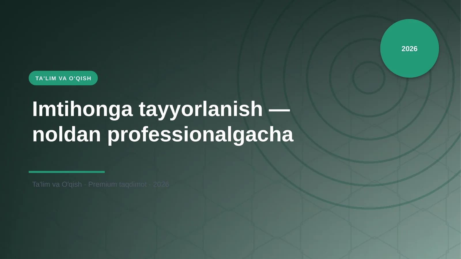 Imtihonga tayyorlanish — noldan professionalgacha