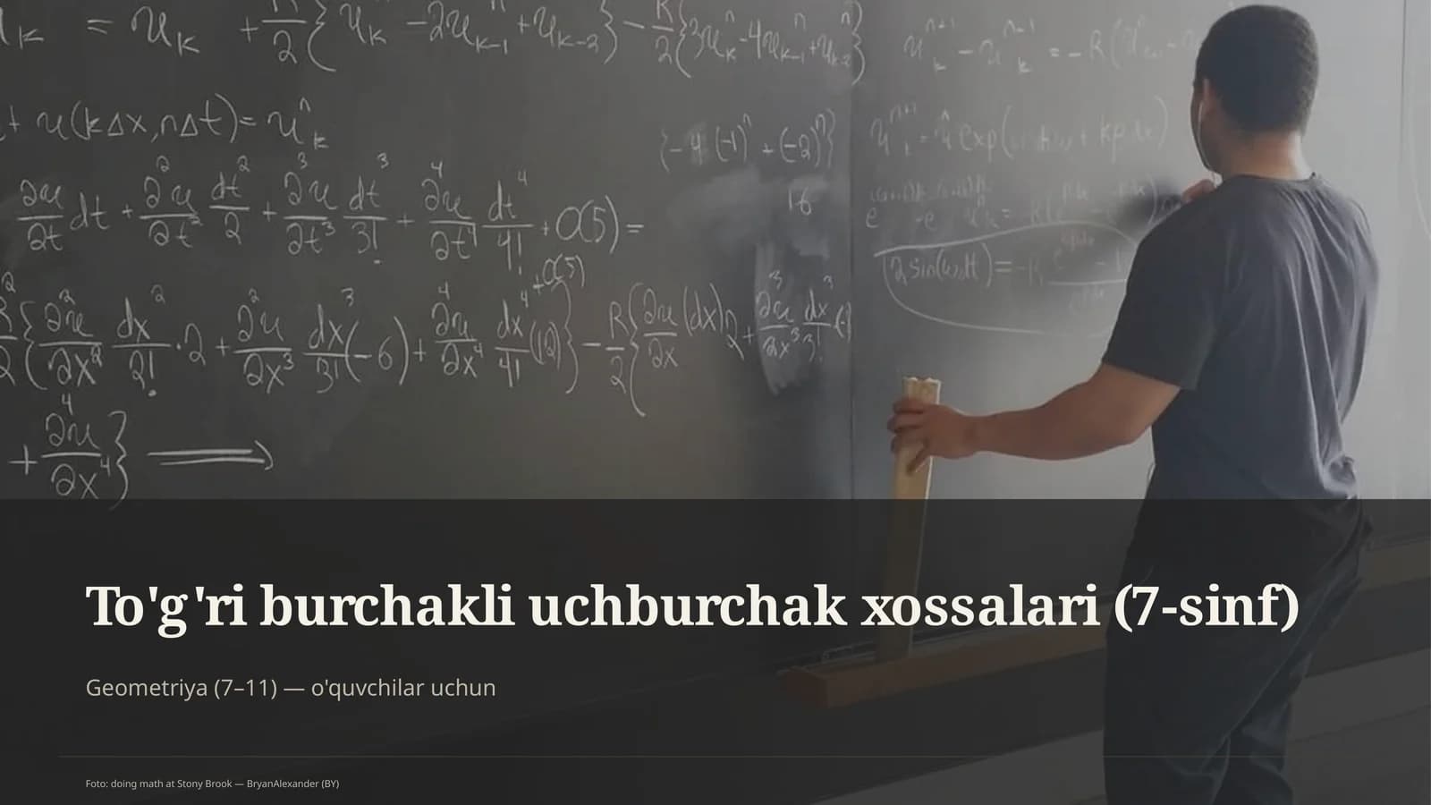 To'g'ri burchakli uchburchak xossalari (7-sinf)