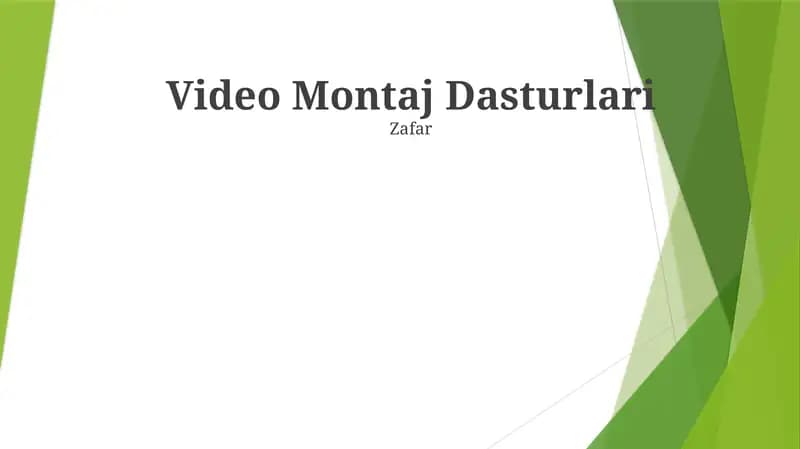 Video Montaj Dasturlari