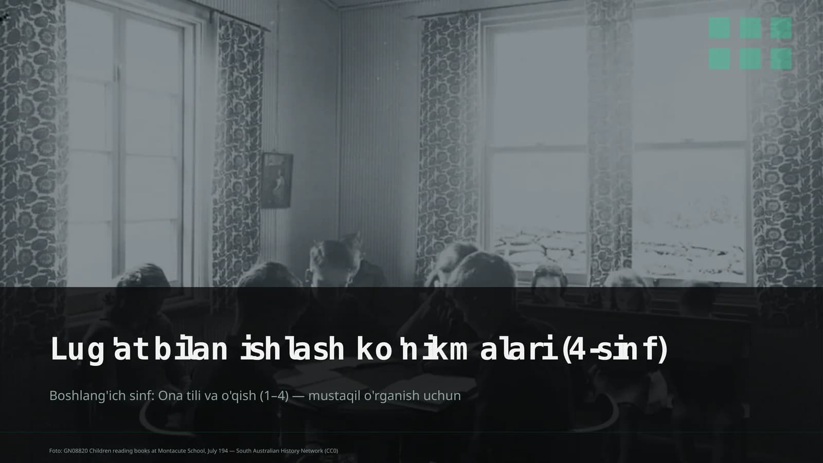 Lug'at bilan ishlash ko'nikmalari (4-sinf)