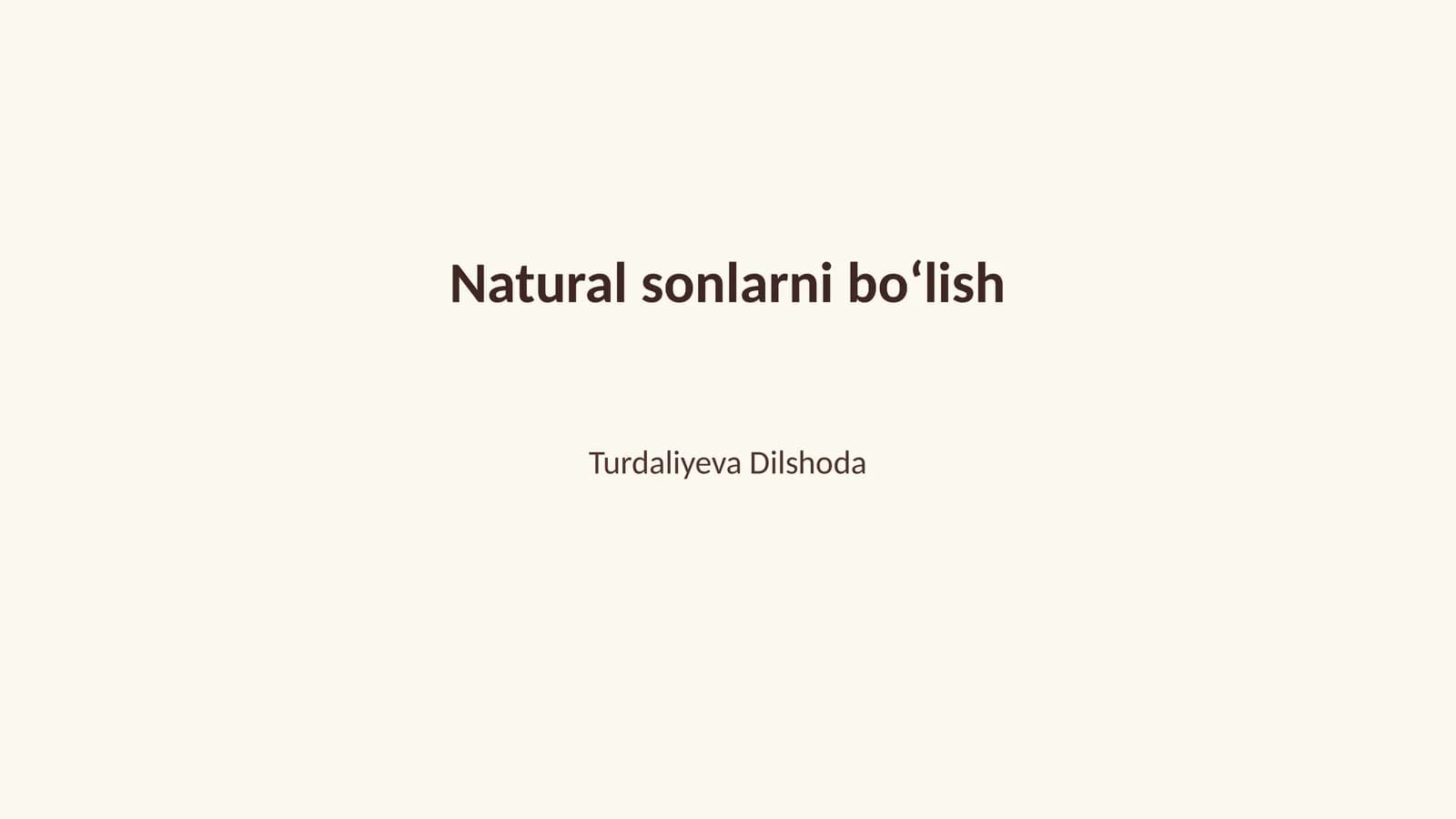 Natural sonlarni boʻlish