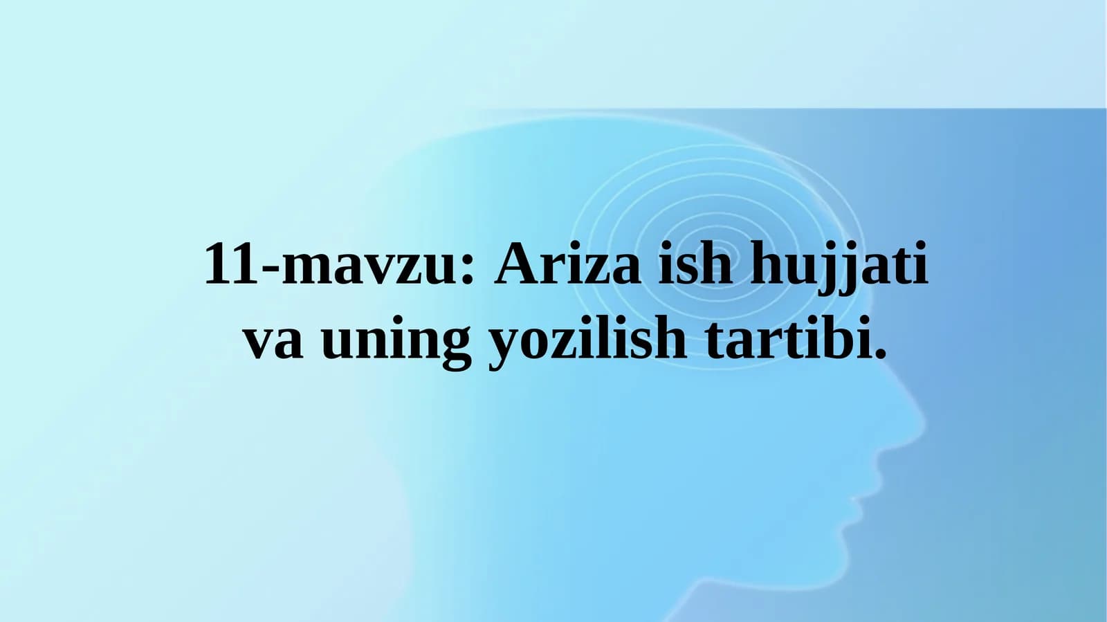 Ariza — ish hujjati va uning yozilish tartibi (11-dars taqdimoti)