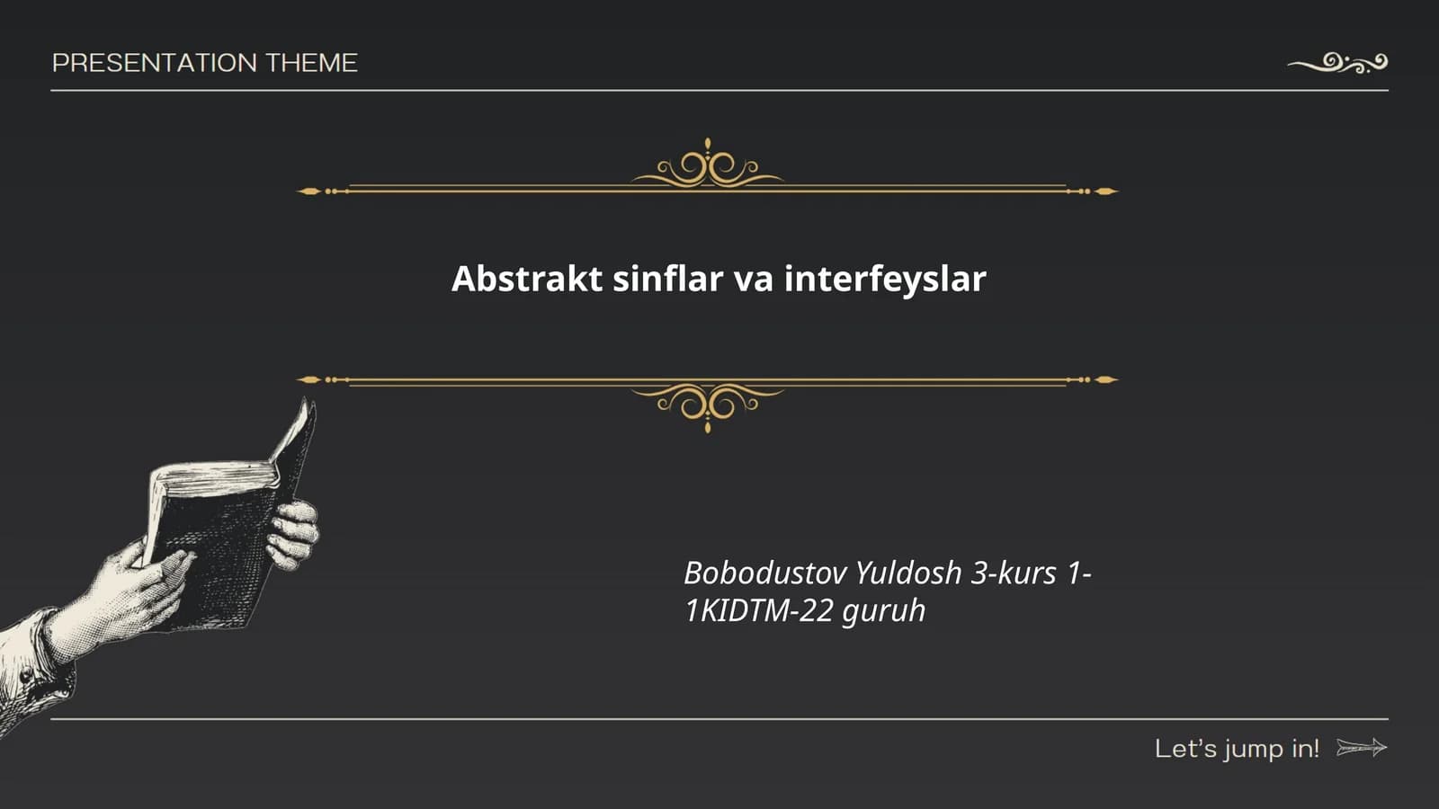 Abstrakt sinflar va interfeyslar