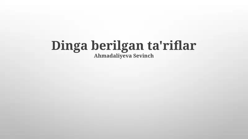 Ta'riflar