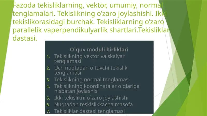 O`quv Moduli