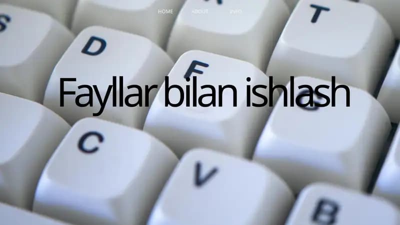 Fayllar bilan ishlash