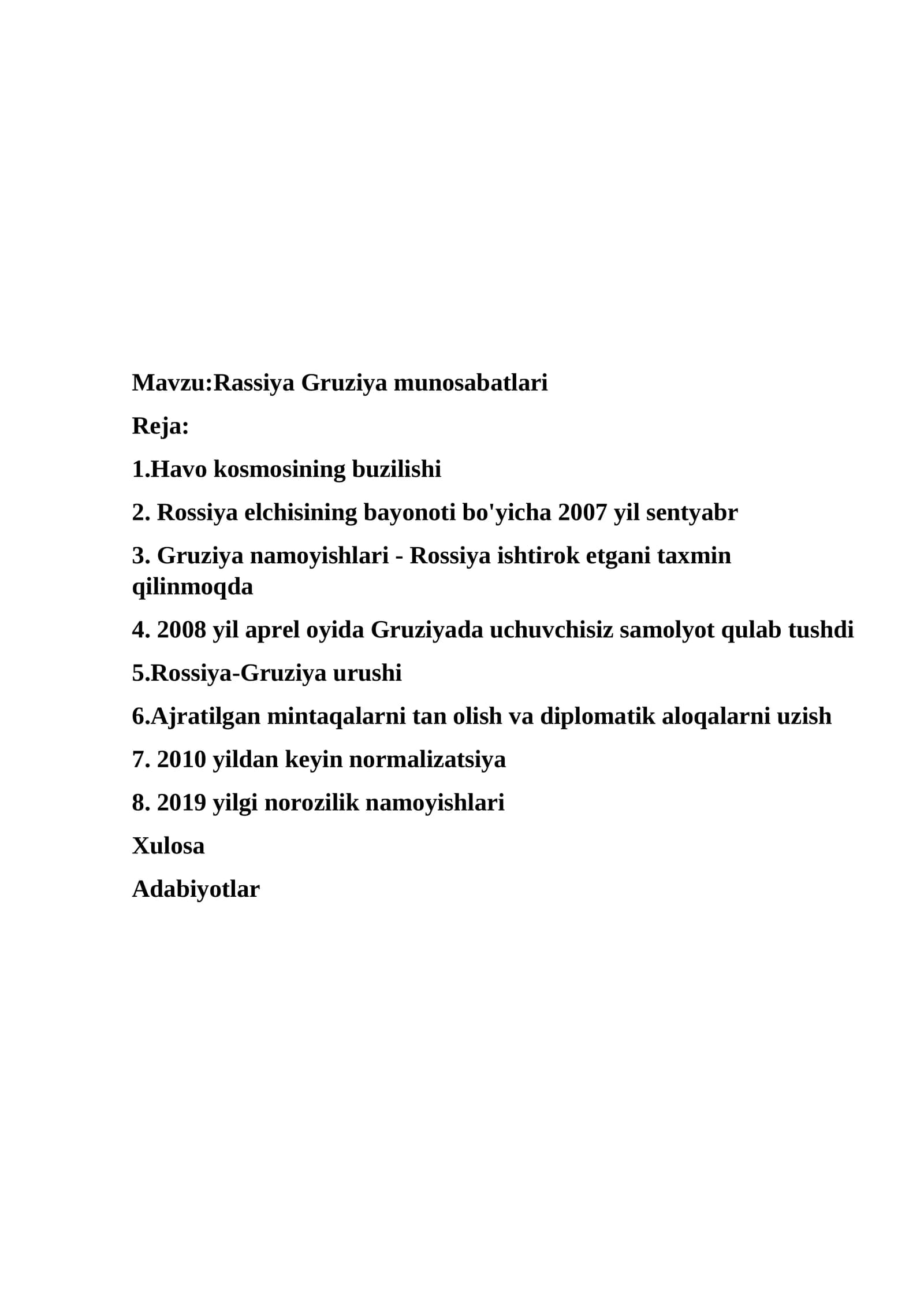 Rossiya Gruziya munosabatlari