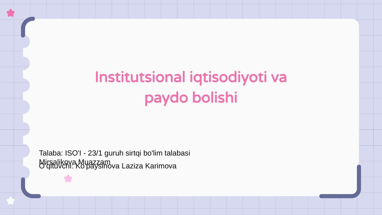 Institutsional iqtisodiyoti va paydo bolishi