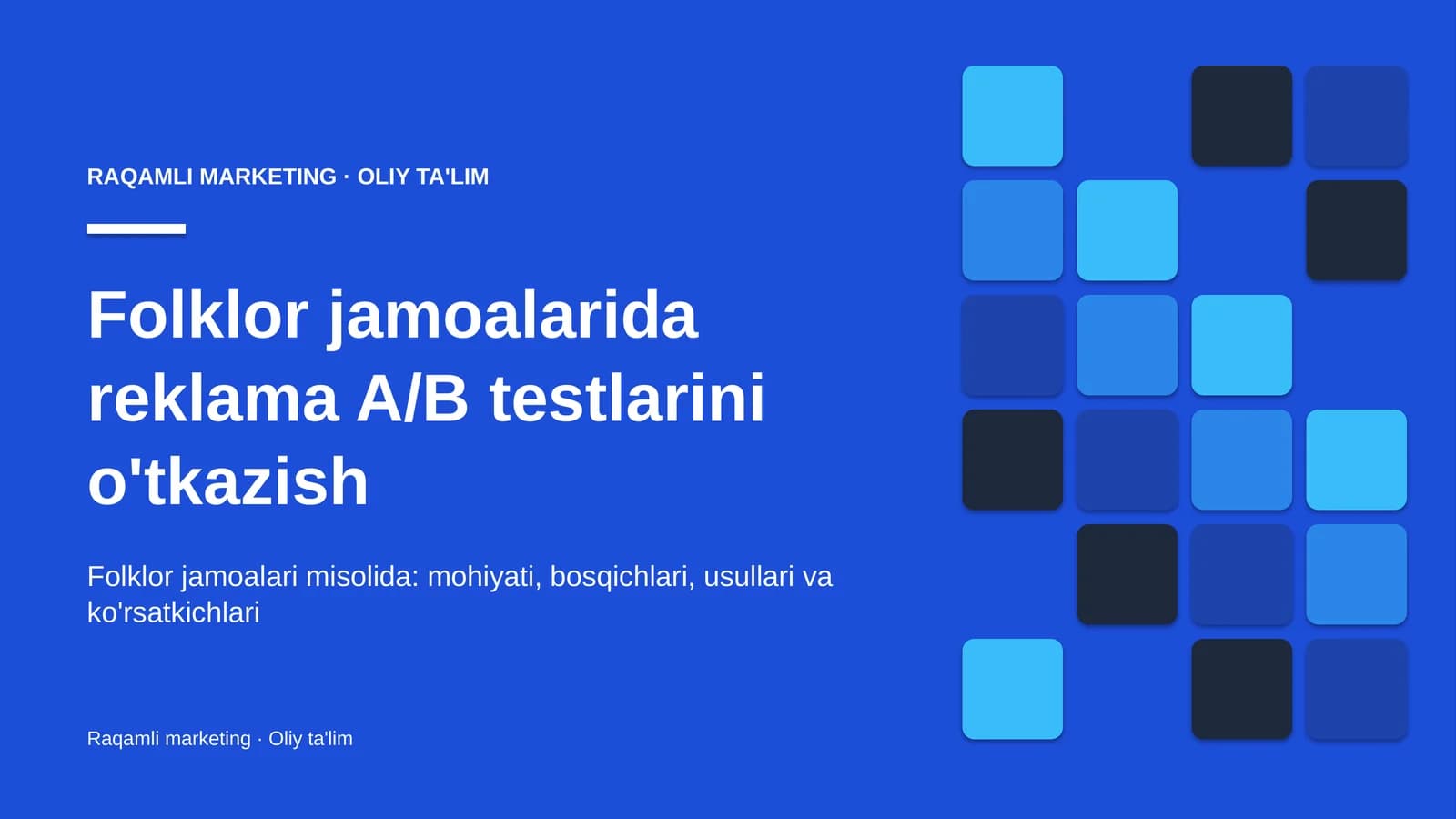 folklor jamoalarida reklama a b testlarini o'tkazish 4924