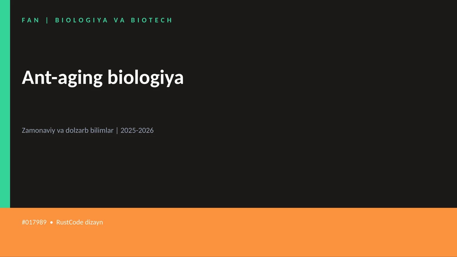Ant-aging biologiya