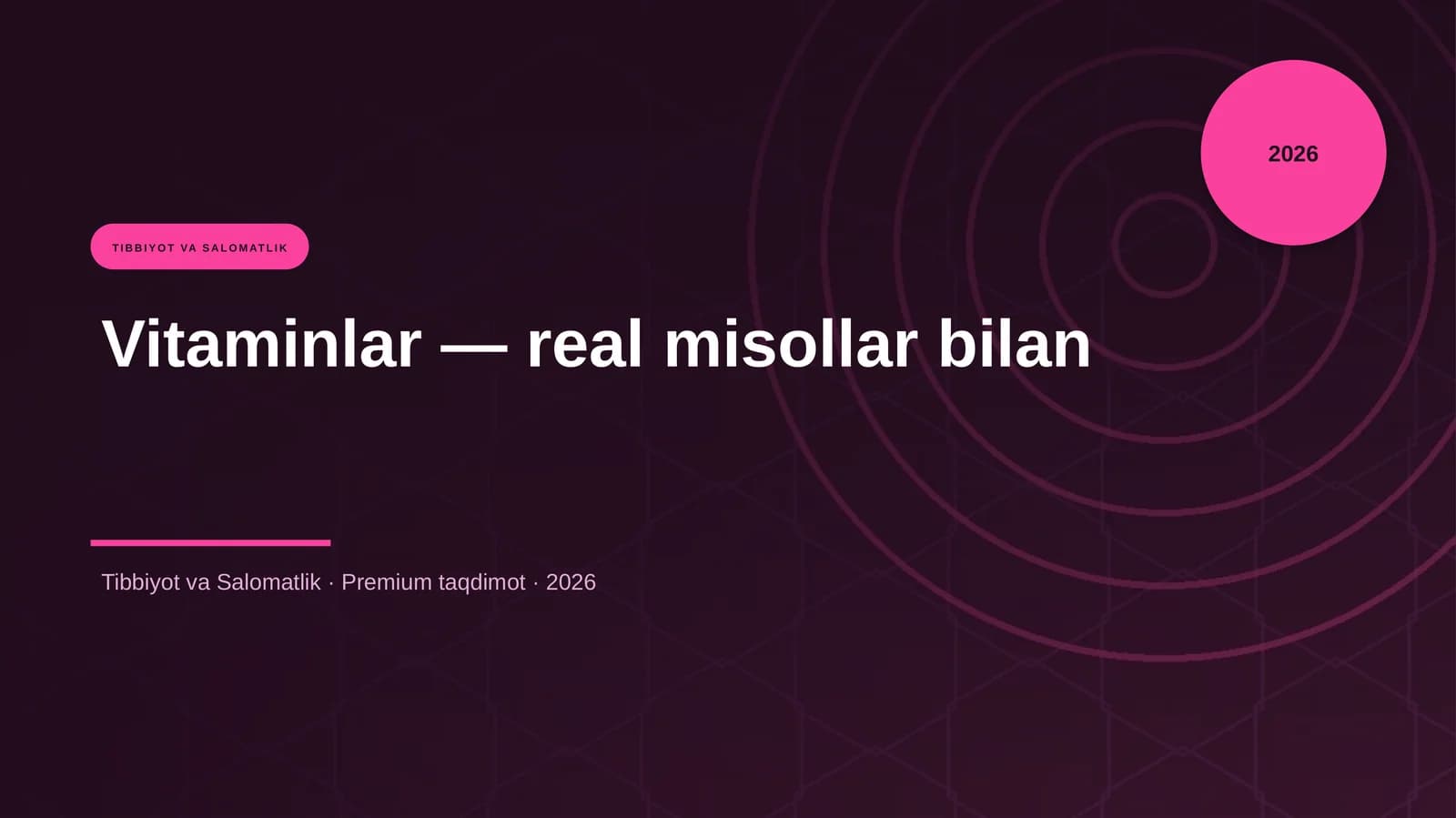 Vitaminlar — real misollar bilan