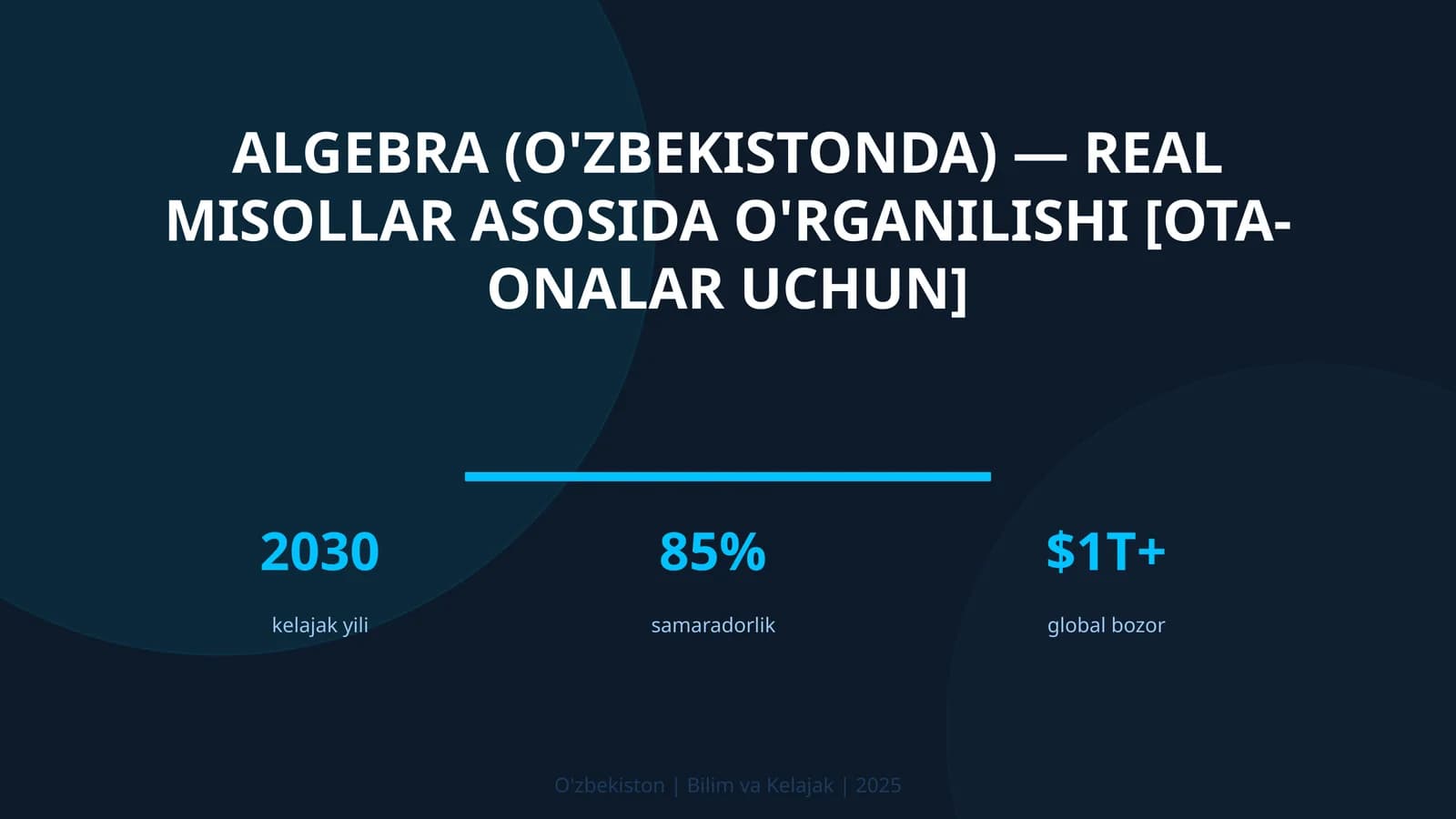 Algebra (O'zbekistonda) — real misollar asosida o'rganilishi [OTA-ONALAR UCHUN]