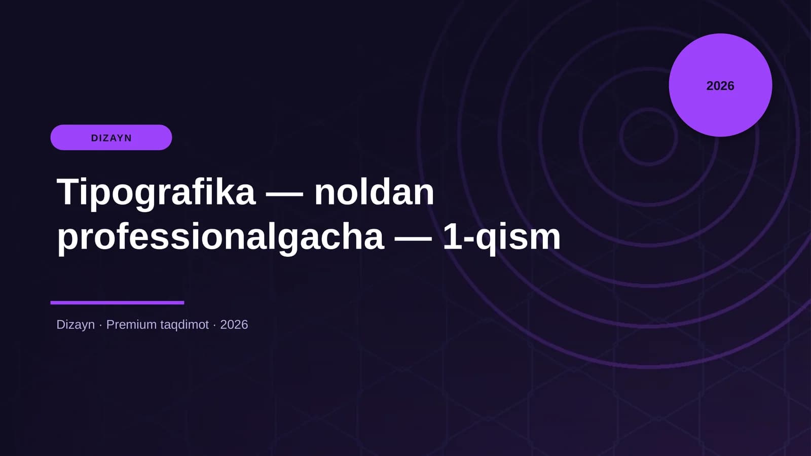 Tipografika — noldan professionalgacha — 1-qism