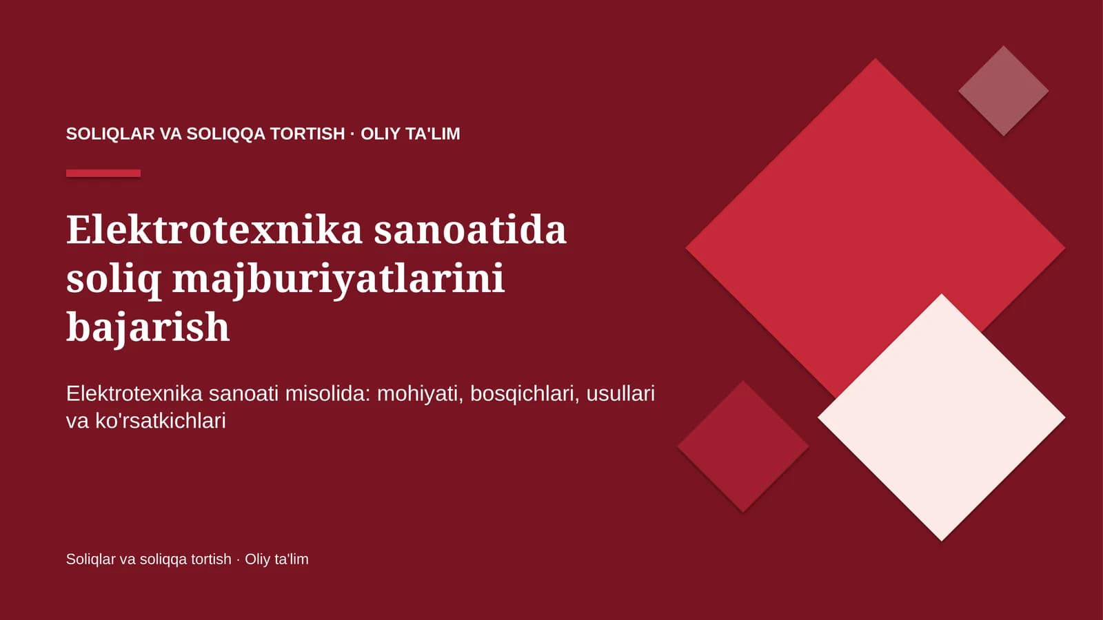 elektrotexnika sanoatida soliq majburiyatlarini bajarish 9221