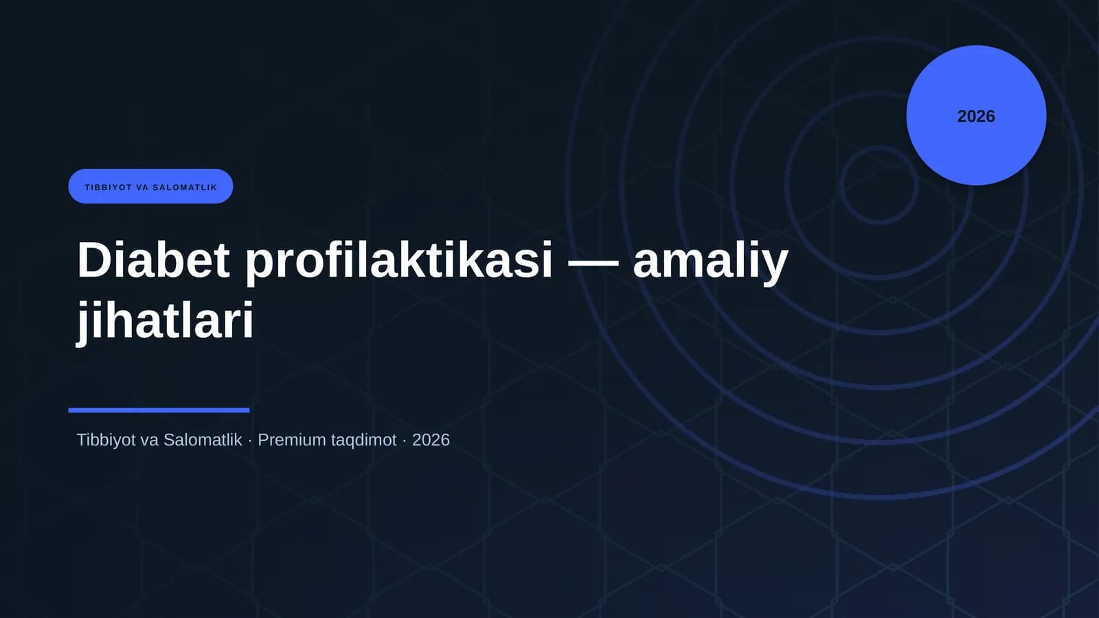 Diabet profilaktikasi — amaliy jihatlari
