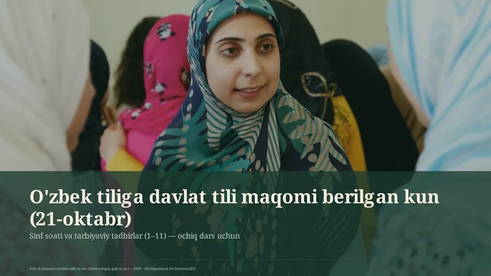 Sinf soati va tarbiyaviy tadbirlar (1– 11) — ochiq dars uchun