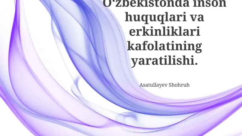 O'zbekistonda Inson Huquq va Erkinliklarini Kafolatlashning Tarixiy Asoslari