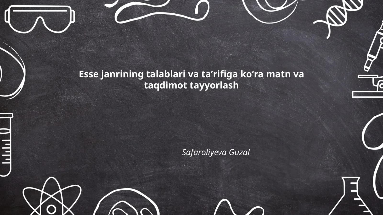 Esse janrining talablari va taʼrifiga koʻra matn va taqdimot tayyorlash