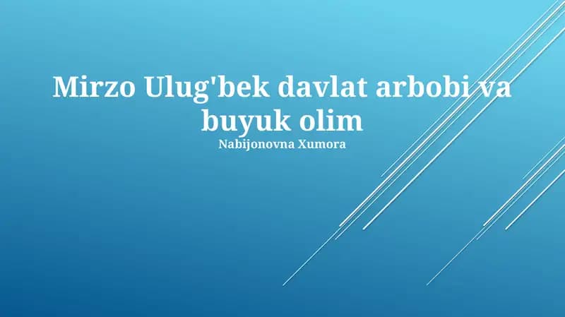 Mirzo Ulug'bek Olim