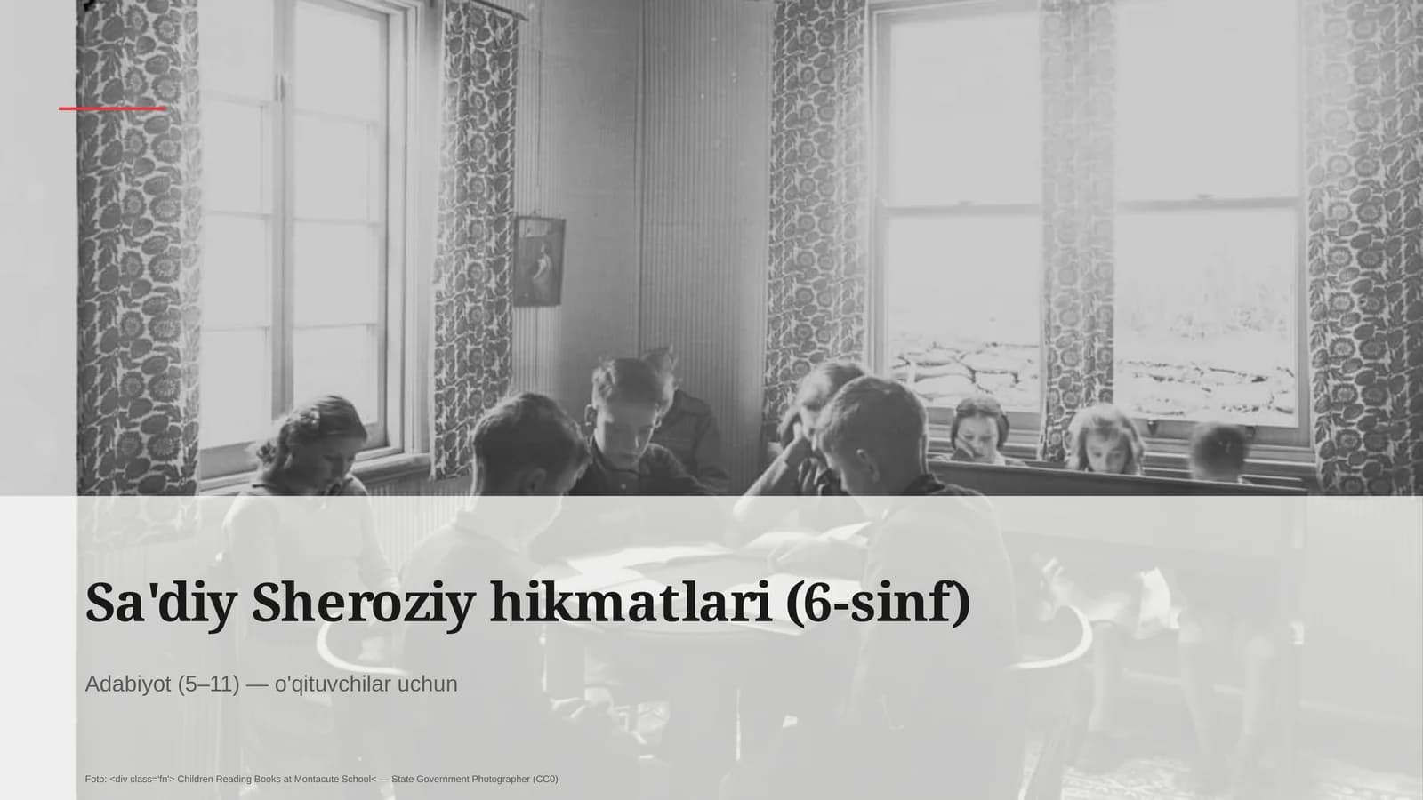 Sa'diy Sheroziy hikmatlari (6-sinf)