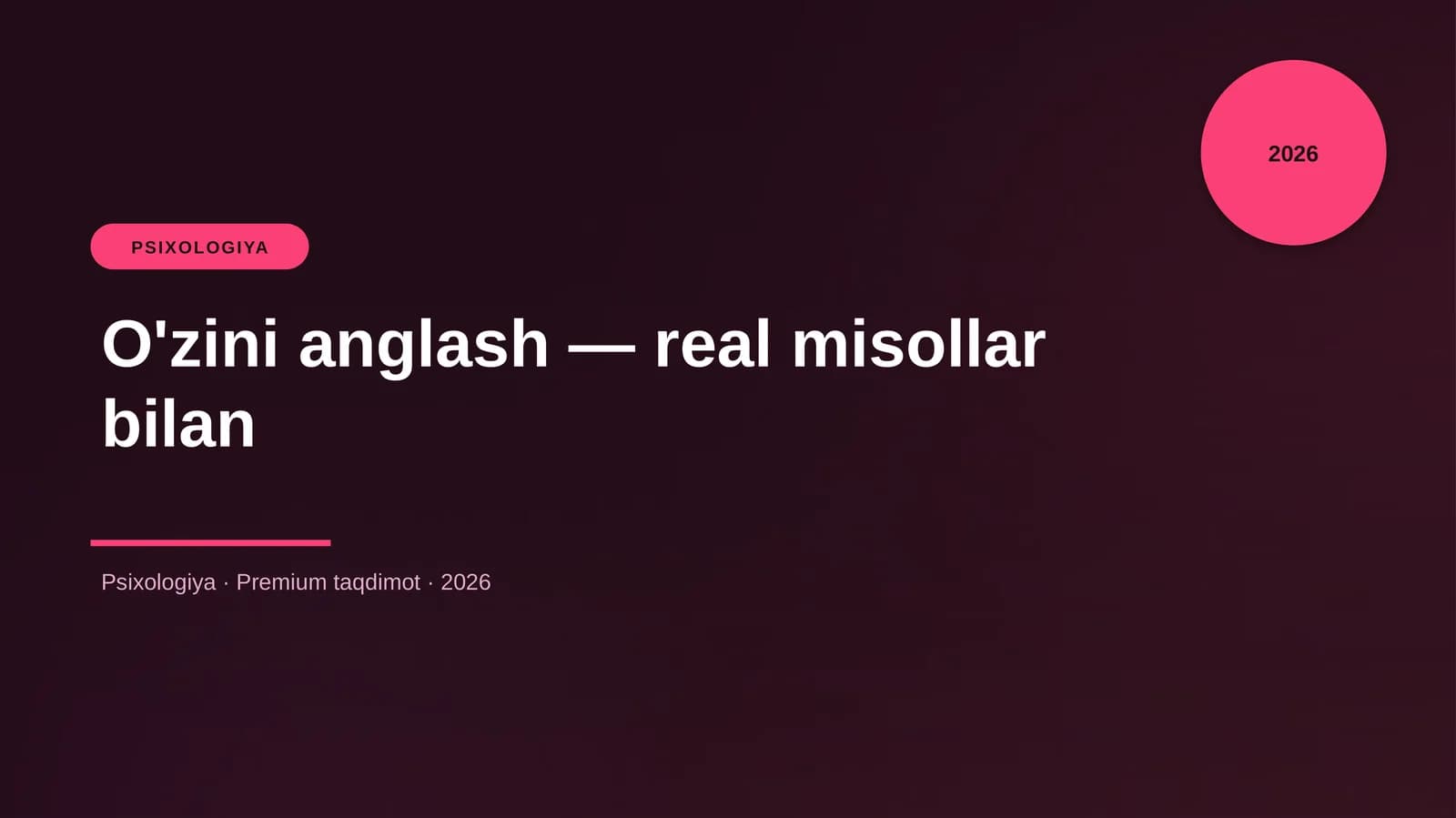O'zini anglash — real misollar bilan