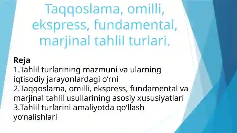 Tahlil usullari