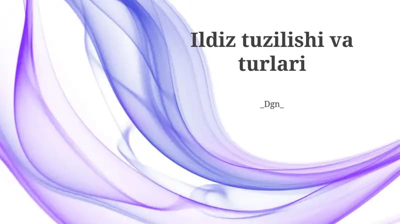 Ildiz tuzilishi va turlari