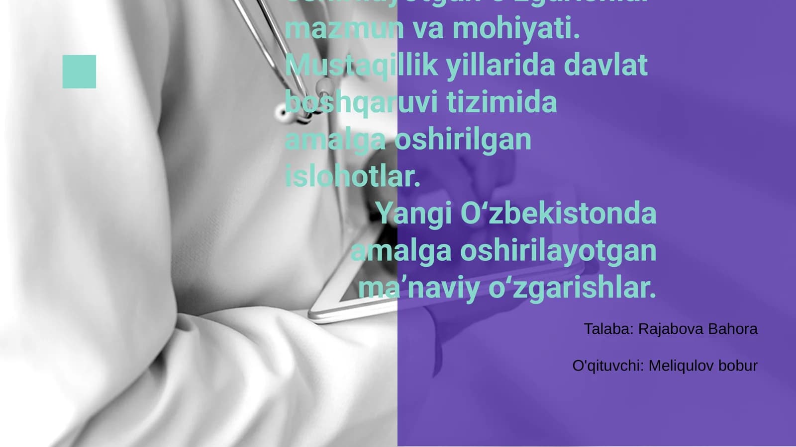 O‘zbekistonda ijtimoiy sohada amalga oshirilayotgan o‘zgarishlar