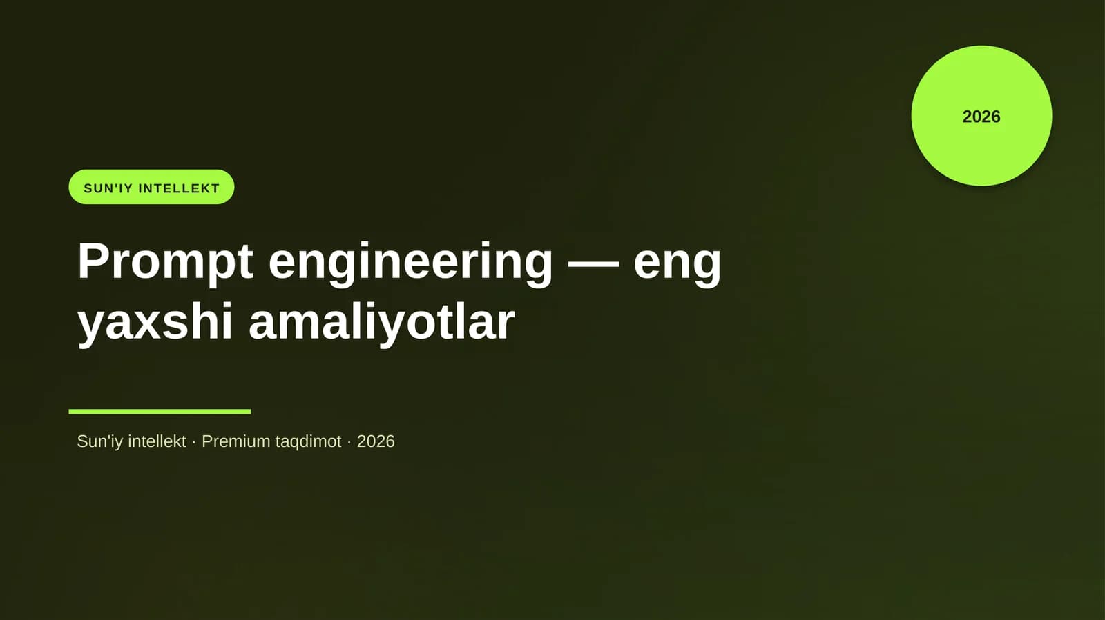 Prompt engineering — eng yaxshi amaliyotlar