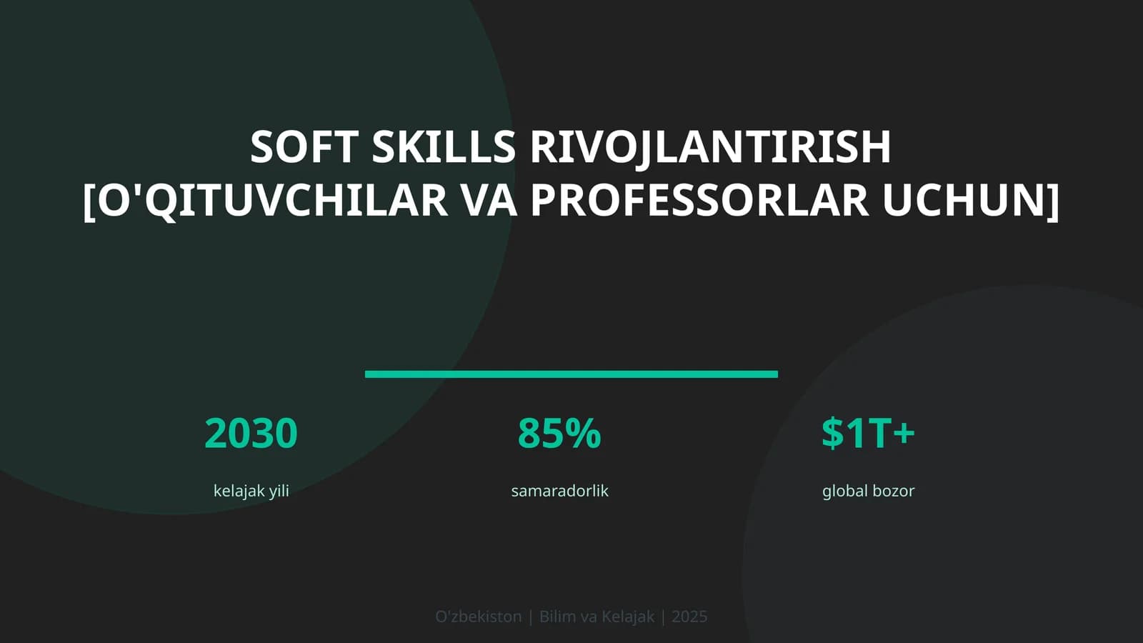 Soft skills rivojlantirish [o'qituvchilar va professorlar uchun]